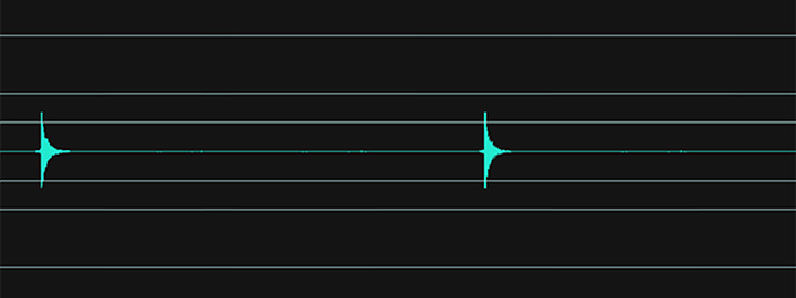制振テープ貼付 金属板の振動の波形