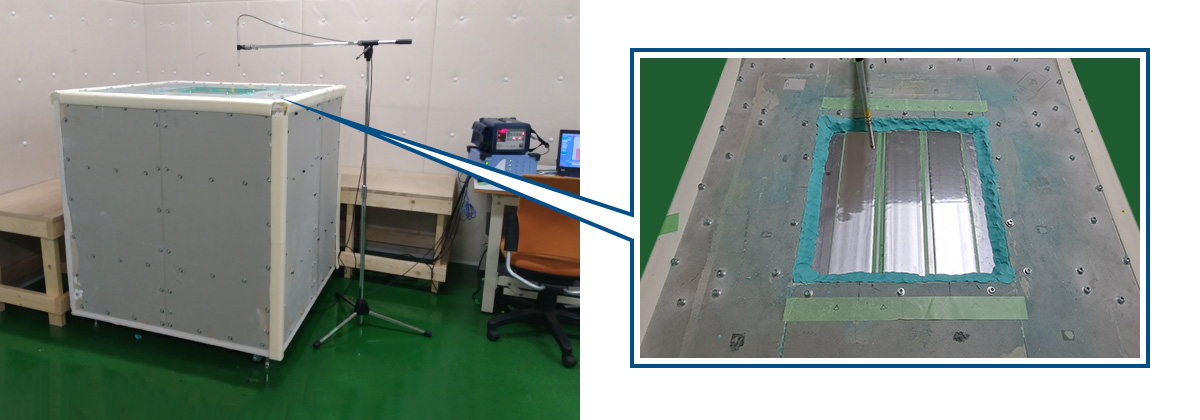 制振シートの種類や貼付面積など条件を振り､社内評価を実施