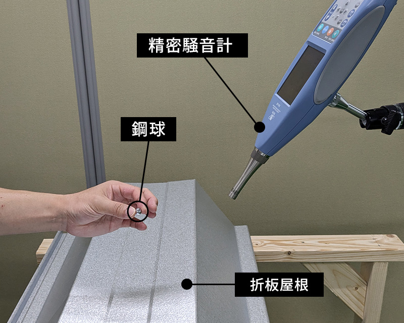 精密騒音計で騒音レベルを測定